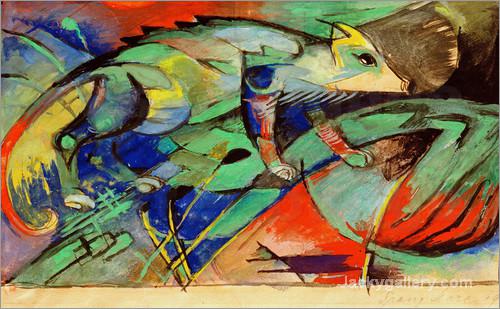 Chameleon by Franz Marc paintings reproduction